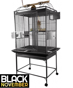 Parrot-Supplies Dakota Play Top Parrot Cage Black